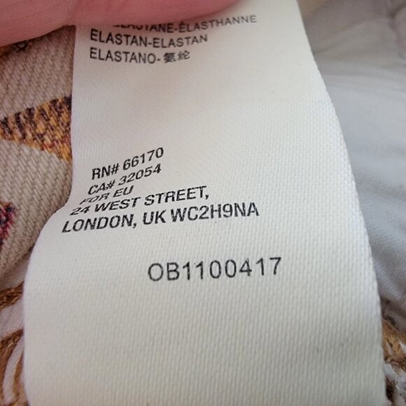 Free People We the Wild Child Printed Skinny Jeans Ivory Size 27 EUC - Picture 9 of 14